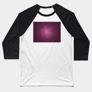 Dusty Rose Fractal Snowflake Baseball T-Shirt